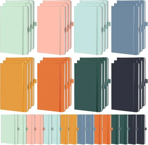Vista 11 de Laumoi Paquete de 40 cuadernos de bolsillo, tamaño A6, mini diario de tapa dura, cuadernos forrados de cuero PU de 3.5 x 5.5 pulgadas, bloc de notas