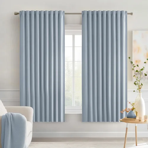 Vista 110 de MIULEE Cortinas opacas con pestaña trasera de 63 pulgadas de largo, juego de 2 paneles para sala de estar, dormitorio, privacidad, bolsillo