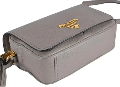 Vista 4 de Prada Vitello Phenix 1BD163 - Bolso bandolera de piel para mujer, color gris