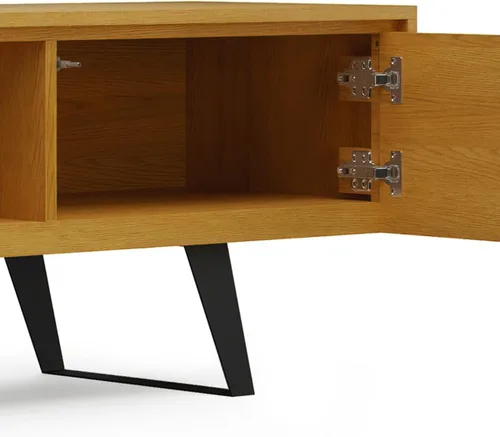 Vista 7 de SIMPLIHOME Lowry - Soporte para TV, consola de madera maciza de mango de 72 pulgadas de ancho en chapa de roble, moderno centro de entretenimiento