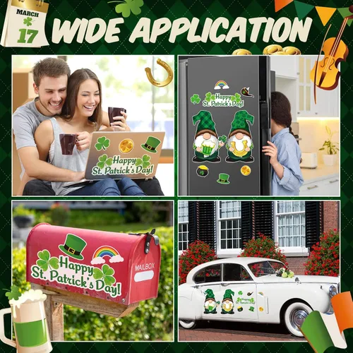Vista 7 de Sratte 9 piezas de gnomos navideños para refrigerador, imanes para puerta de garaje, calcomanías de gnomos de verano, decoraciones para el hogar