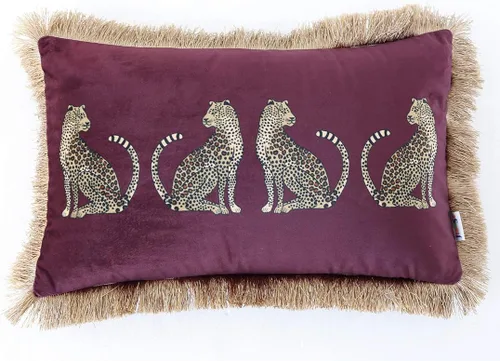 Vista 15 de vctops - Funda de cojín cuadrada con estampado de leopardo, super suave, de terciopelo, con diseño de animales, con borlas, funda decorativa