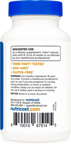 Vista 4 de Nutricost 5-HTP 200 mg, 120 cápsulas vegetarianas (5-hidroxitriptófano)