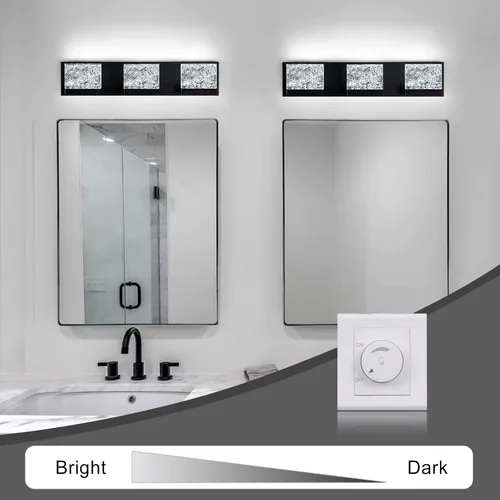 Vista 2 de EDISLIVE Moderna lámpara de tocador de baño de 21.7 pulgadas, 3 luces LED regulables para pared de baño, para sala de estar, dormitorio, 6000 K