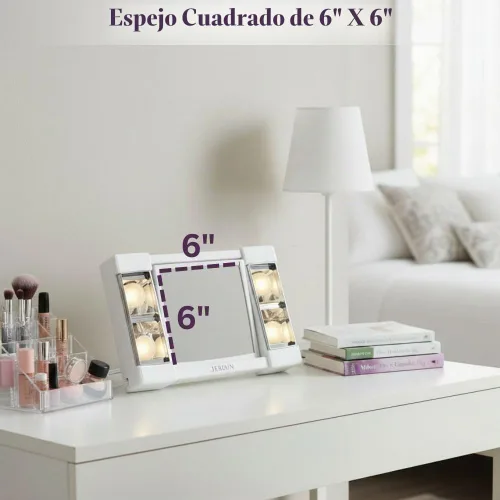 Vista 5 de JERDON Espejo de maquillaje iluminado con aumento 3X - Blanco - J1010