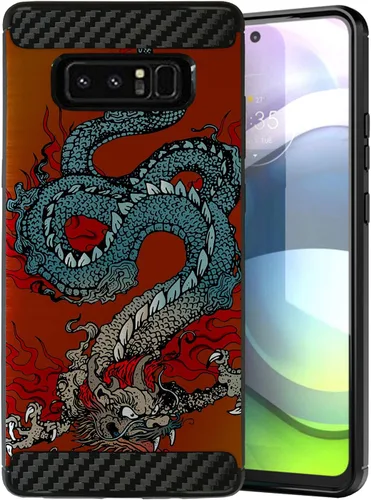 Vista 13 de CasesOnDeck - Funda compatible con Samsung Galaxy Note 8 (Carbon Flex) y Note 8, diseño moderno de ajuste delgado, con golpes y caídas (astronauta)