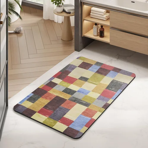 Vista 26 de MontVoo -Tapete de baño-Alfombras de baño delgadas antideslizantes para debajo de la puerta- Superficie de gamuza sintética absorbente, de secado
