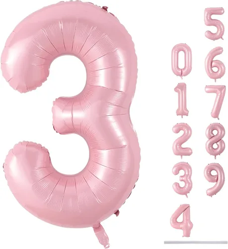 Vista 169 de Globo negro del número 0 para niñas y niños, 40 pulgadas, grande, número 0-9, de papel de aluminio, de Mylar para helio, juego de globos digitales