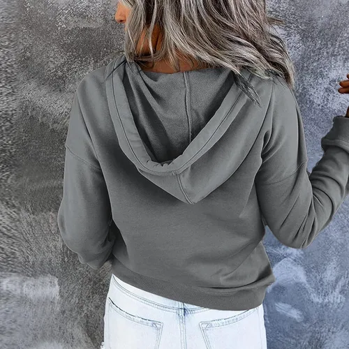 Vista 2 de Shusuen Sudaderas con capucha para mujer, con estampado retro, de moda, casuales, de manga larga, holgadas, con bolsillo