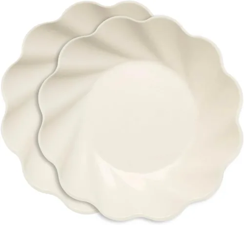 Vista 10 de Sophistiplate Platos de cena compostables ecológicos – Hecho de fibra de madera de bambú y caña de azúcar – Platos biodegradables y desechables