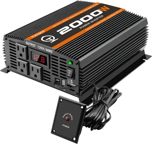 Vista 8 de 600W Inversor de corriente CC 12V a CA (2 tomas) 110V Cargador de coche Adaptador convertidor del inversor con puertos de carga USB duales de 4.2A