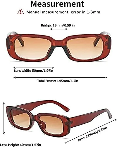 Vista 4 de BOJOD Gafas de sol rectangulares para mujer, gafas de sol retro a la moda, protección UV 400, gafas de marco cuadrado