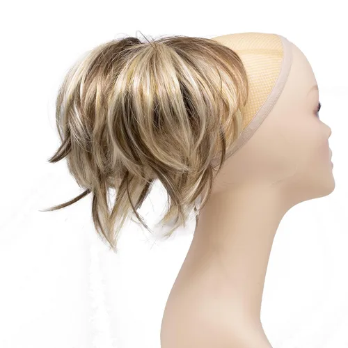 Vista 13 de Extensión de cabello ajustable, cola de caballo desarreglada, 12 pulgadas con pinzas, de Onedor, 10#