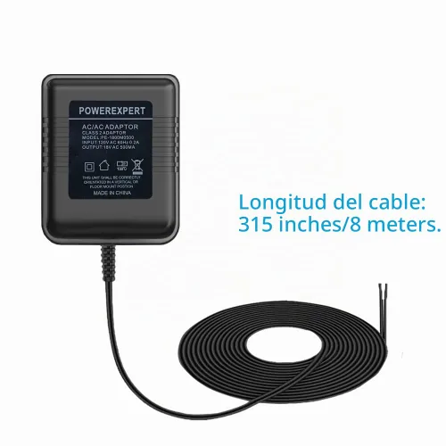 Vista 6 de LIANSUM Adaptador de 18V 500mA, Cable Cargador de Timbre de Video Compatible con Ring Video Doorbell Pro/2, Timbre Zmodo, Transformador de Timbre
