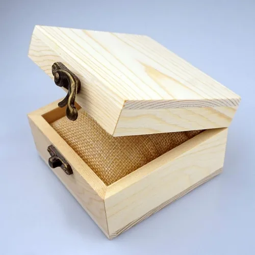 Vista 2 de Caja de madera para su reloj de joyería de regalo Caja de madera inacabada (madera)