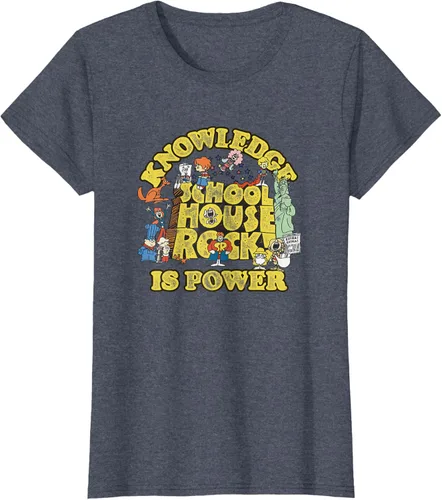 Vista 13 de Camiseta vintage con logo de Schoolhouse Rock "Knowledge is Power" de la serie de TV Azul Marino