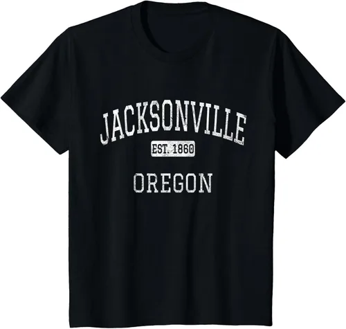 Vista 37 de Jacksonville Oregon OR - Camiseta vintage, Negro