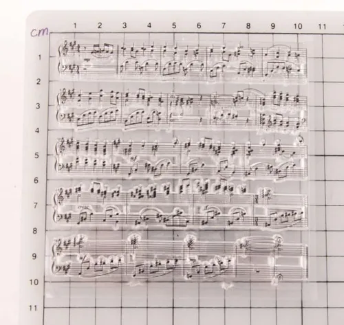 Vista 4 de NZJ Vintage Inglés Palabras Sentimiento Fondo Música Notas Borrar Sellos Tarjetas para Grabado Carpeta Plantillas Artesanías Álbum de Tarjetas