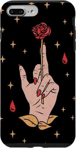 Vista 9 de Funda estética de Tarot con diseño de rosa mágica y estrellas para iPhone 15