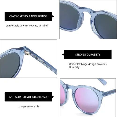 Vista 81 de ZENOTTIC Gafas de sol polarizadas redondas vintage para hombres y mujeres con protección UV400