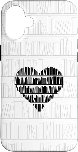 Vista 23 de Bookworm Book Lover Minimalist Heart White Case for iPhone 17