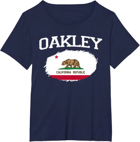 Vista 17 de OAKLEY CA CALIFORNIA Flag Vintage USA Sports Hombre Mujer Camiseta, Negro