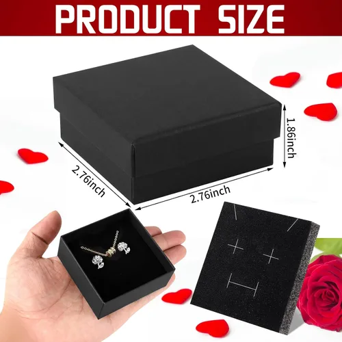 Vista 2 de Jewelry Gift Boxes Small Gift Boxes for Necklace Ring Bracelet Earring Cotton Filled Jewelry Box