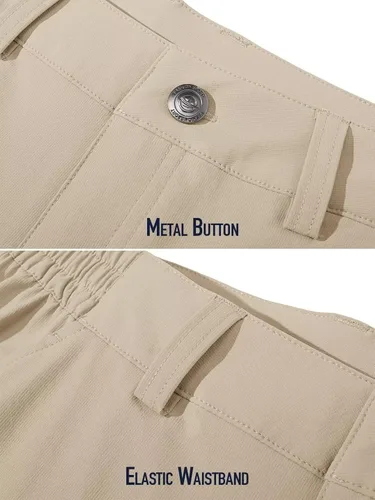 Vista 3 de MAGCOMSEN Pantalones de golf para hombre, elásticos, de secado rápido, ligeros, casuales, con 3 bolsillos