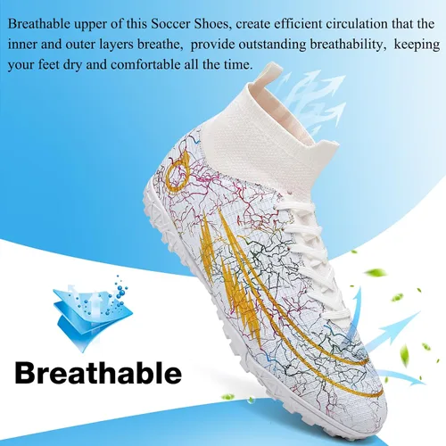 Vista 2 de Zapatos de fútbol para hombre y mujer, zapatos de fútbol para Big Boy AG TF