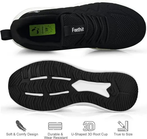 Vista 5 de Feethit - Tenis para hombre antideslizantes, ligeros, transpirables, estilo slip-on, para caminar, correr y gimnasio