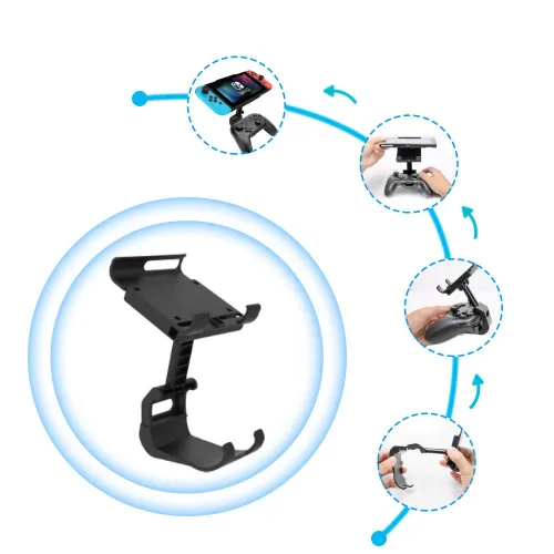 Vista 4 de J&TOP Adjustable Mount Clip for Switch Official Pro Controller, The Original Pro Controller Clip Mount Compatible with Nintendo SwitchOLED Lite