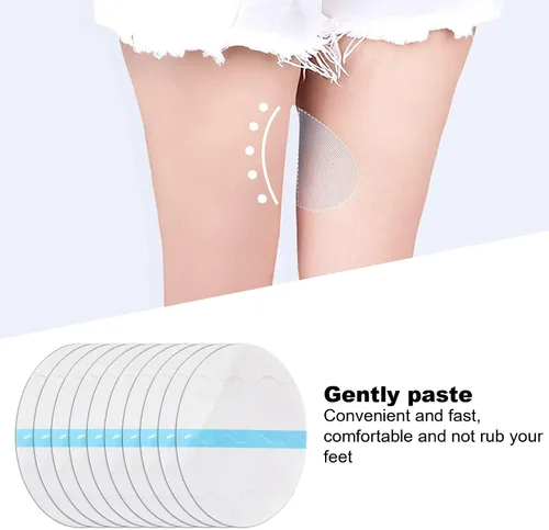 Vista 6 de Fdit 10pcs Thigh Anti Friction Pads, Transparent TPU Sweat Absorbing Body Care Patches Unisex Disposable Knee Calf Anti Friction Pads for Adults