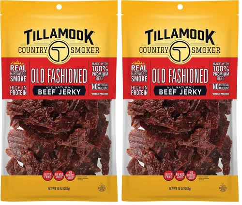 Vista 8 de Tillamook Country Smoker Carne Seca de Res Ahumada con Madera Dura Real, Glaseada con Miel, 10 Onzas