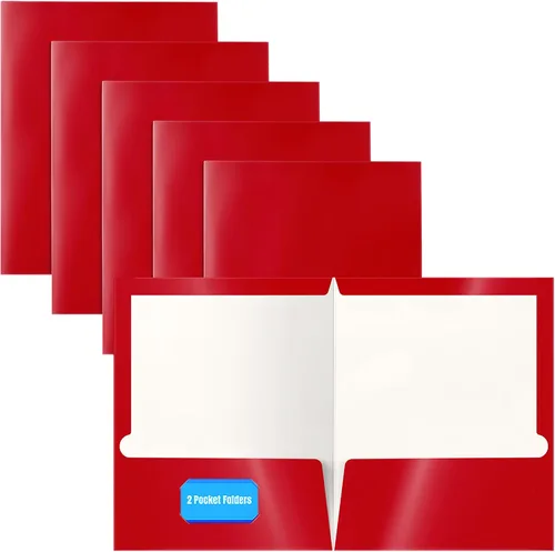 Vista 8 de Better Office Products Carpetas de papel laminado brillante con 2 bolsillos, colores surtidos, tamaño carta, caja de 25 carpetas de colores surtidos