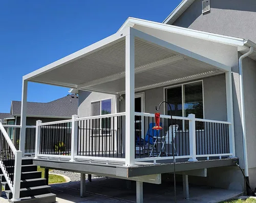 Vista 48 de PURPLE LEAF - Pérgola al aire libre con listones 10 x 12 pies de aluminio blanco con toldo rígido moderno y ajustable para patio, jardín