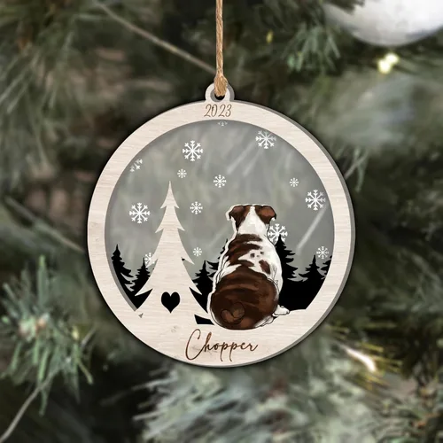 Vista 42 de Nazenti Adorno de Navidad conmemorativo personalizado, regalo personalizado de recuerdo de perro, condolencias por pérdida de mascotas, sabueso