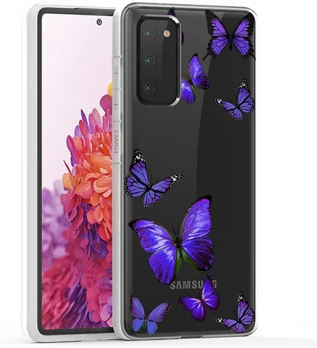 Vista 4 de Funda para Galaxy S20 FE 5G (2020), Samsung S20 FE para niñas, delgada, a prueba de golpes, patrón transparente, flexible, TPU trasero, funda