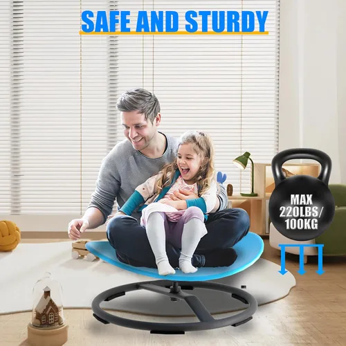 Vista 2 de Silla giratoria para niños autistas, silla giratoria sensorial para niños con autismo, TDAH, juguetes sensoriales para sentarse y girar para niños