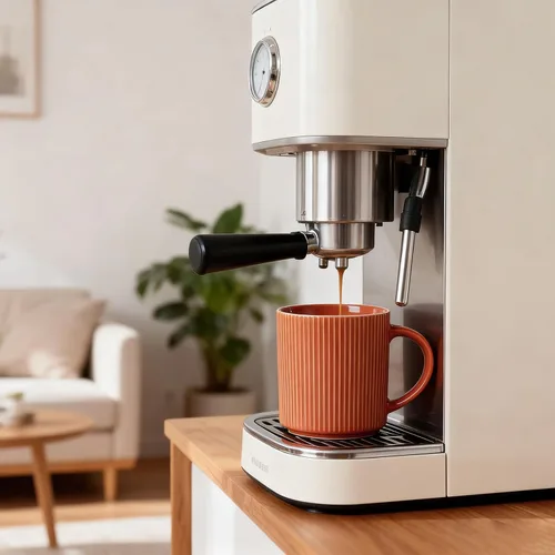 Vista 3 de MONITO - Juego de 4 tazas de café de 16 onzas, juego de tazas de café rústicas de cerámica con asa Vintage Striped Stoneware Large Coffee Mugs for