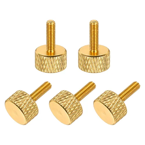 Vista 15 de MECCANIXITY 5 piezas M6x14mm Tornillos de pulgar estriado de cabeza plana, pernos de rosca completa de aleación de aluminio sólido para carcasas