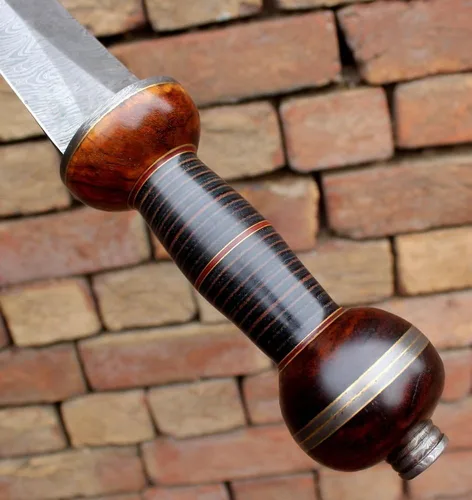 Vista 7 de MUÑECA griega de acero de Damasco personalizada/espada/daga/espada gladiosa de 27 pulgadas de largo