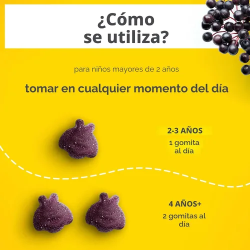 Vista 6 de Zarbee’s Gomitas de suplemento de apoyo inmunológico de saúco para niños, vitaminas A C D3 E y zinc, extracto de saúco, sin gluten ni gelatina, sin