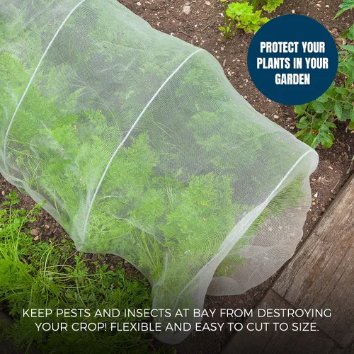 Vista 2 de MEKKAPRO Gran barrera de plagas para jardín, 10 x 10 pies, mosquitera para jardín, malla fina para protección del jardín contra pájaros y plagas