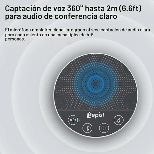 Vista 4 de Altavoz USB Plug & Play, micrófono de conferencia para oficina