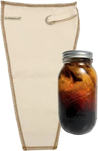 Vista 10 de CoffeeSock filtro para café de infusión fría, filtros de café reutilizables de algodón orgánico certificados según las Normas textiles orgánicas