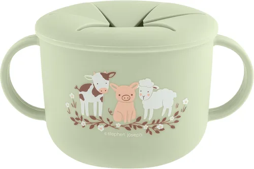 Vista 9 de Stephen Joseph, Taza de silicona para refrigerios, tazas para bebés y niños pequeños, conejo, mediano