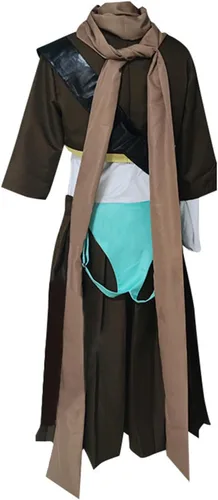Vista 4 de Weixu Disfraz de cosplay con tops azules y pantalones cortos, conjunto completo de Holloween