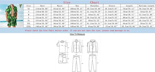 Vista 5 de Conjunto de camisas y pantalones cortos hawaianos para hombre, camisa casual de manga corta con botones, camisa de verano para la playa hawaiana