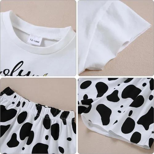 Vista 4 de YALLET Ropa de niña pequeña 2T 3T 4T 5T Niñas, manga corta impresión superior + pantalón 12, 18 24 meses, ropa de verano para bebé 1-5T