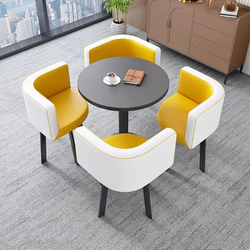 Vista 14 de YVYKFZD Office Reception Room Club Table, Small Kitchen Dining Table Set, Round Conference Table, Business Conference Room Table and Chair Set Save